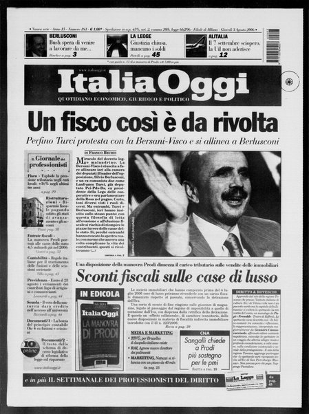 Italia oggi : quotidiano di economia finanza e politica